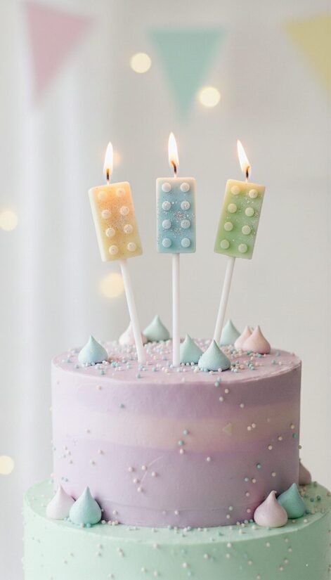 Latvijā ražota bišu vaska Svecīte-toperis Lego figuriņa, 1 gab